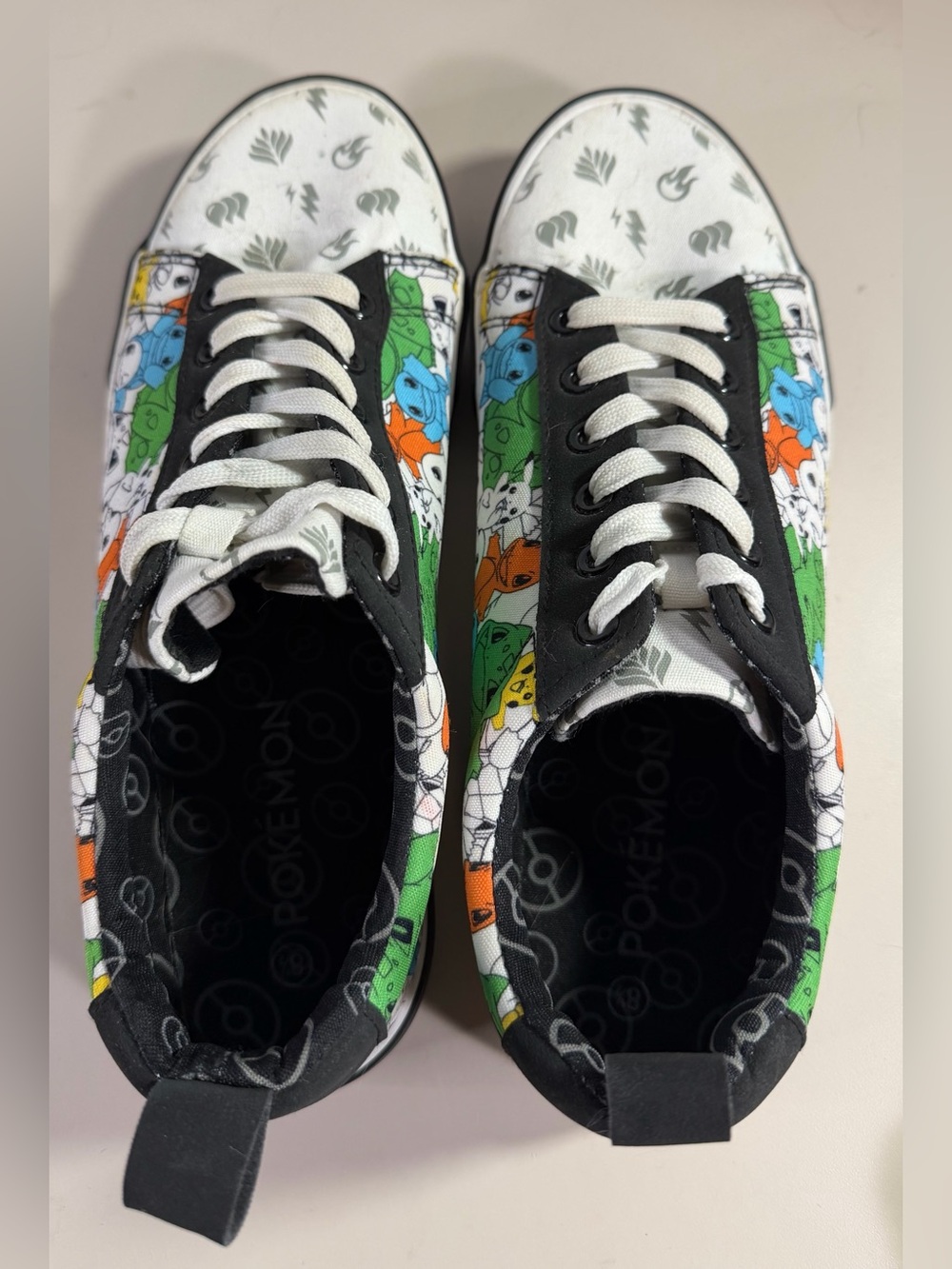 Pokemon Shoes Mens 8.5 Ground Up Low Top Sneakers Canvas Pikachu & Friends - Picture 5 of 8
